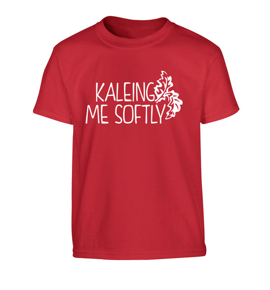 Kaleing me softly Children's red Tshirt 12-14 Years