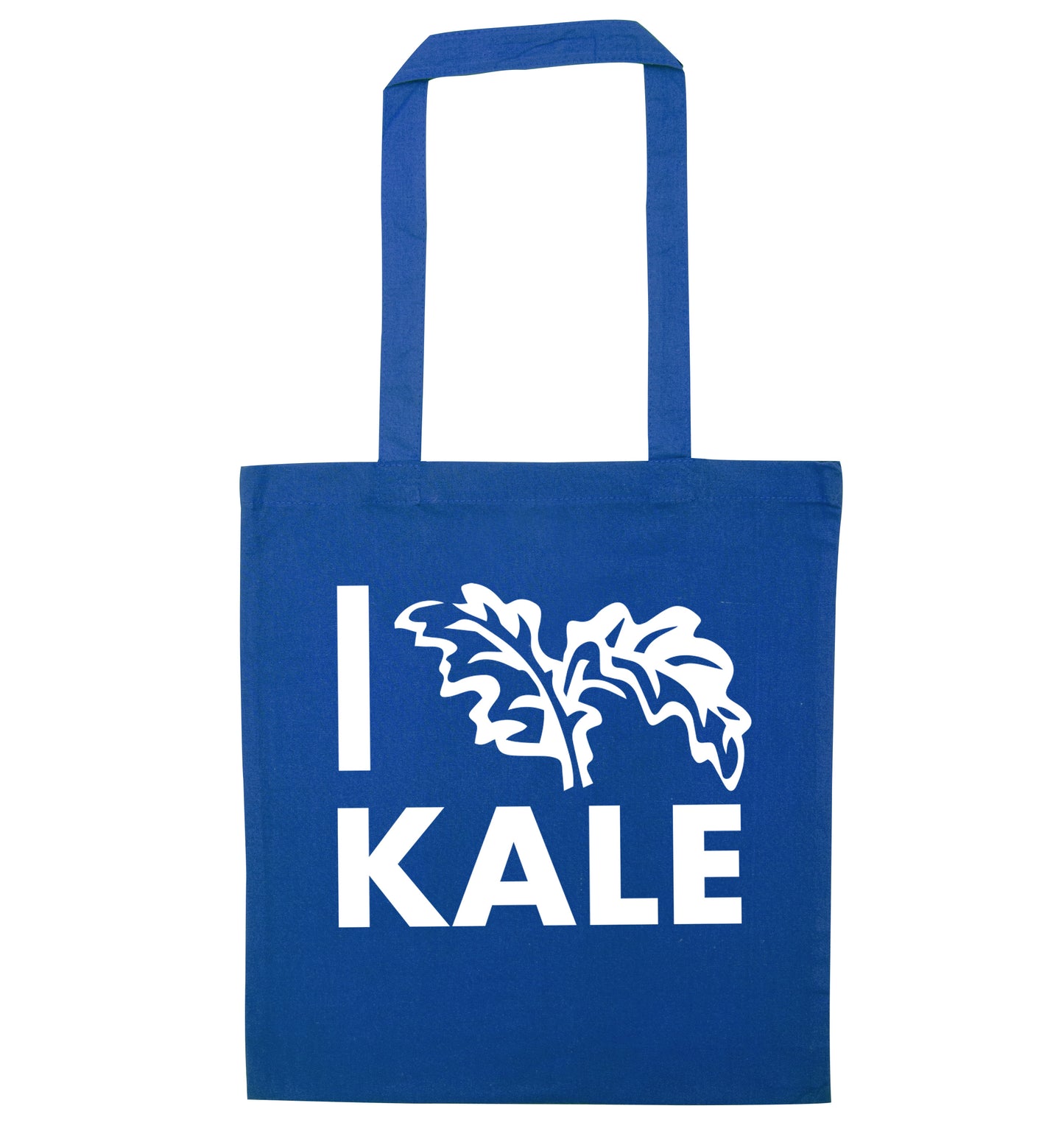 I love kale blue tote bag