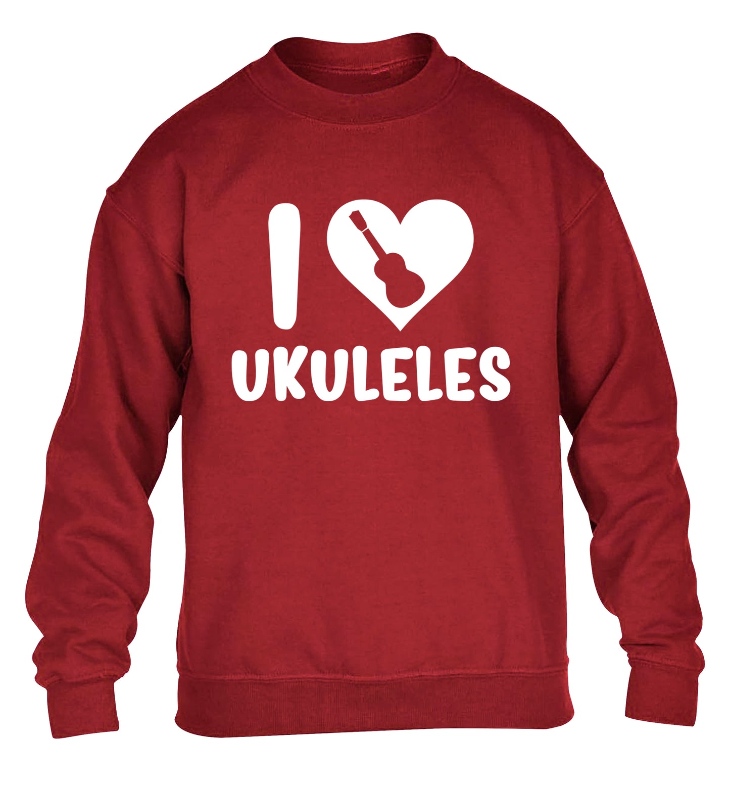 I love ukuleles children's grey sweater 12-14 Years