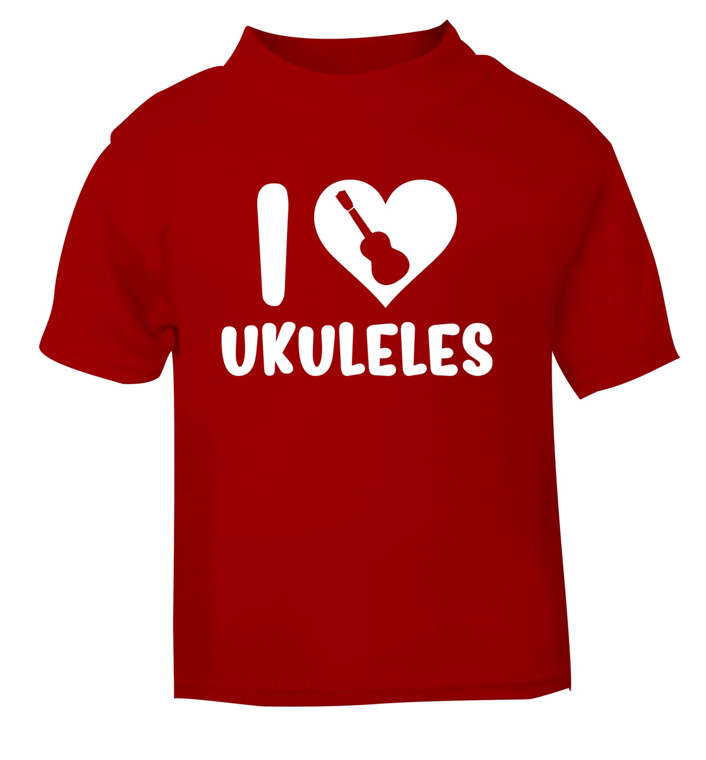I love ukuleles red Baby Toddler Tshirt 2 Years