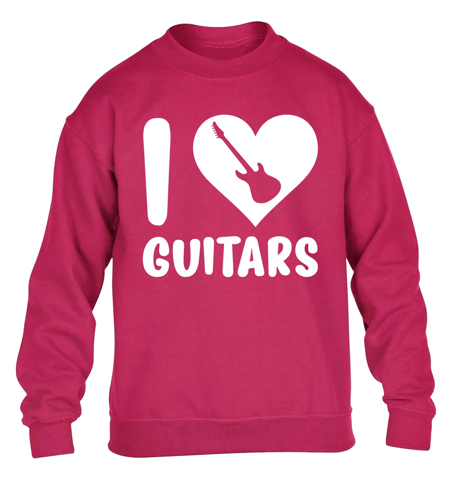 I love guitars children's pink sweater 12-14 Years
