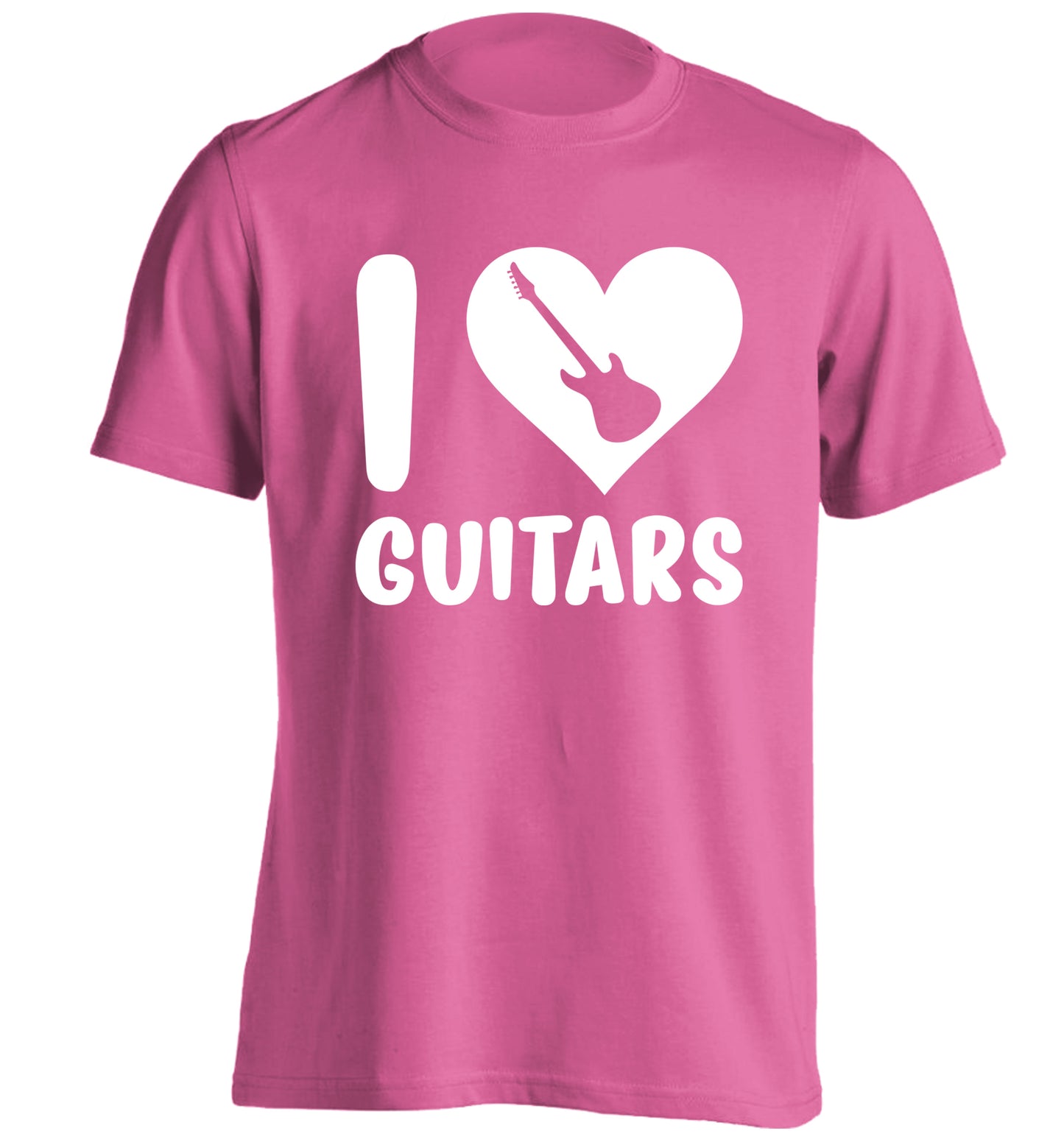 I love guitars adults unisex pink Tshirt 2XL