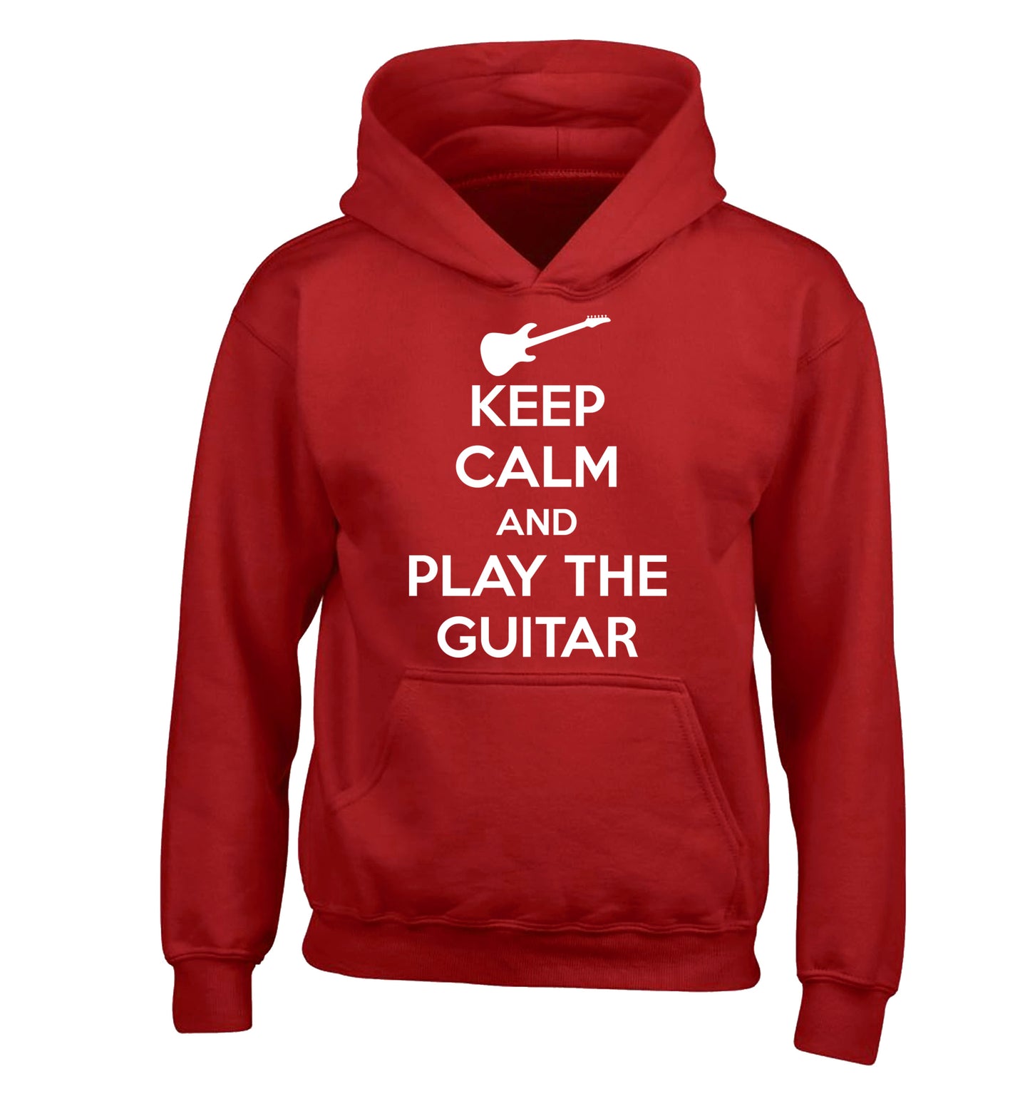Keep calm and play the guitar children's red hoodie 12-14 Years