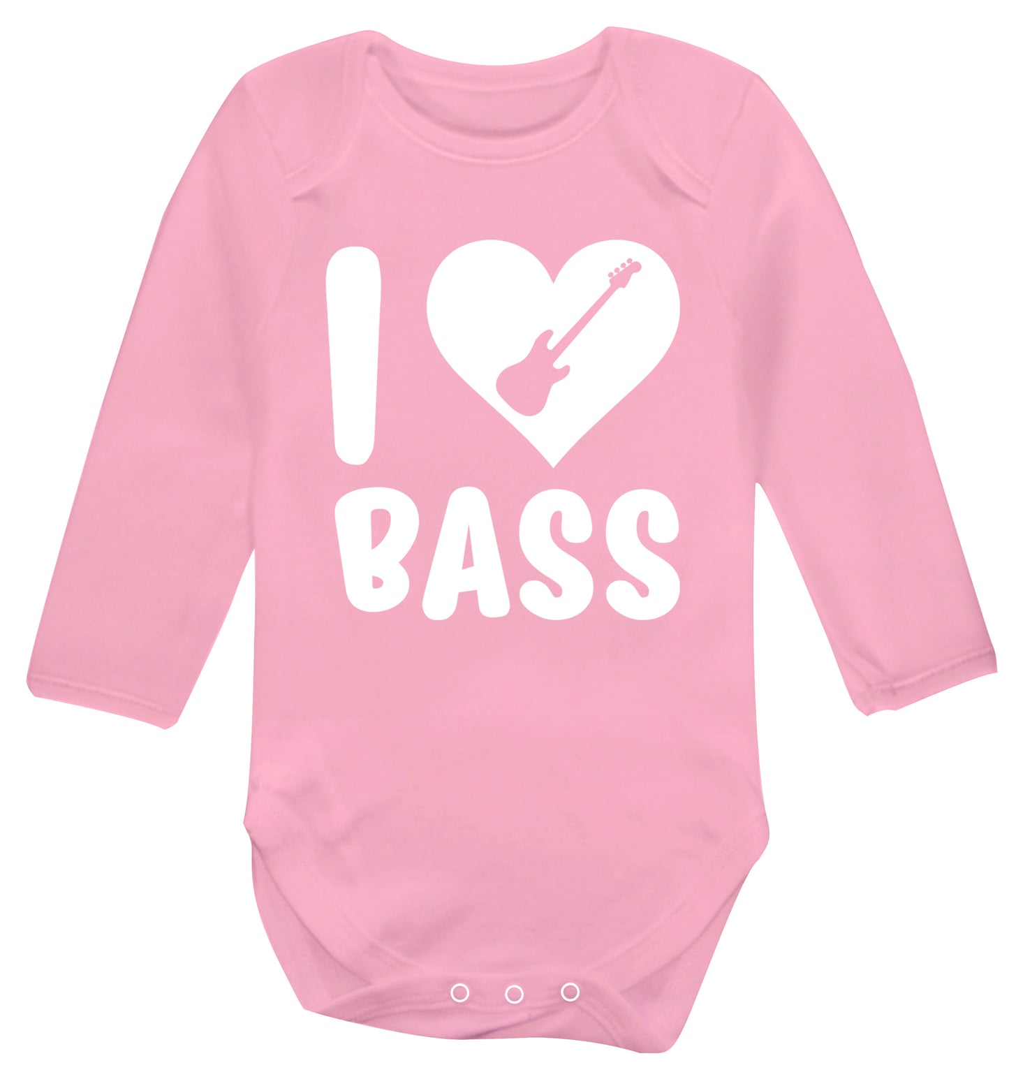 I love bass Baby Vest long sleeved pale pink 6-12 months
