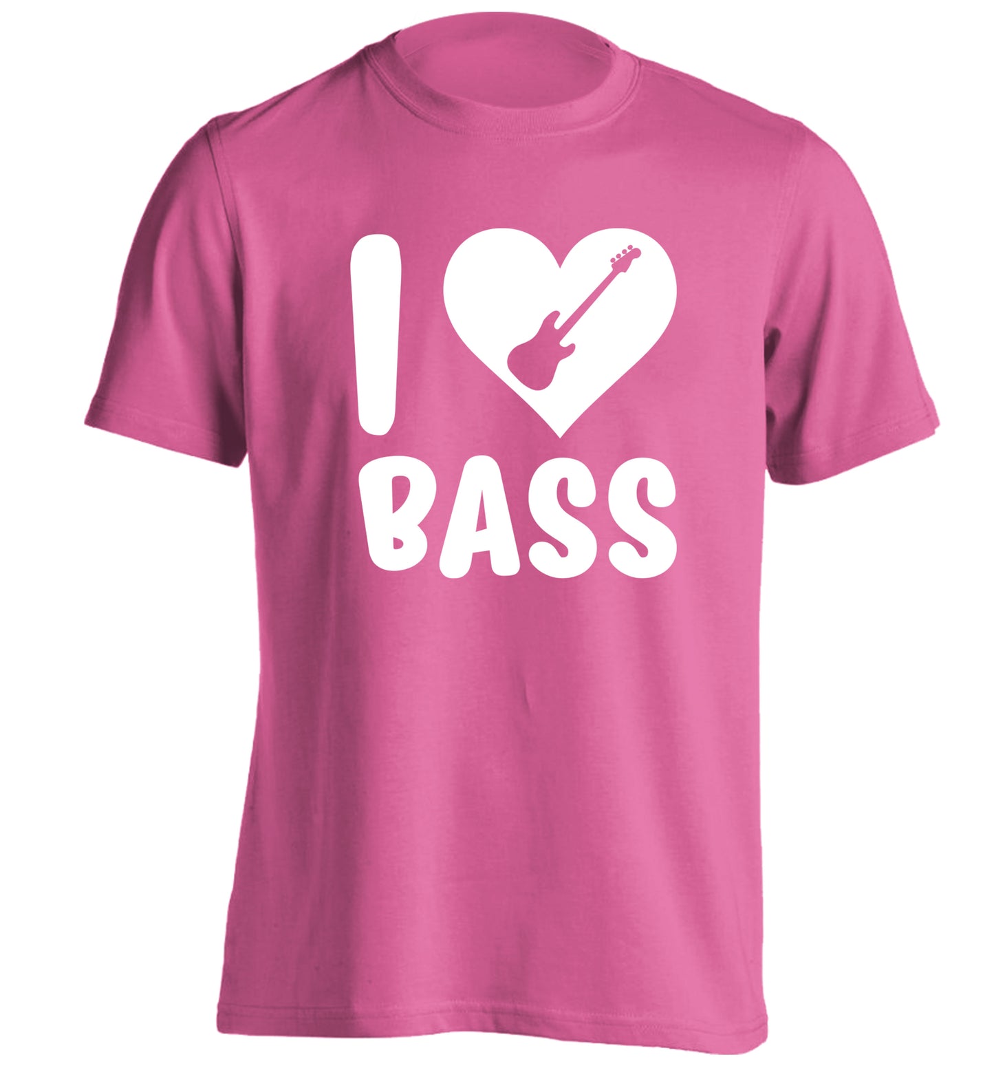 I love bass adults unisex pink Tshirt 2XL