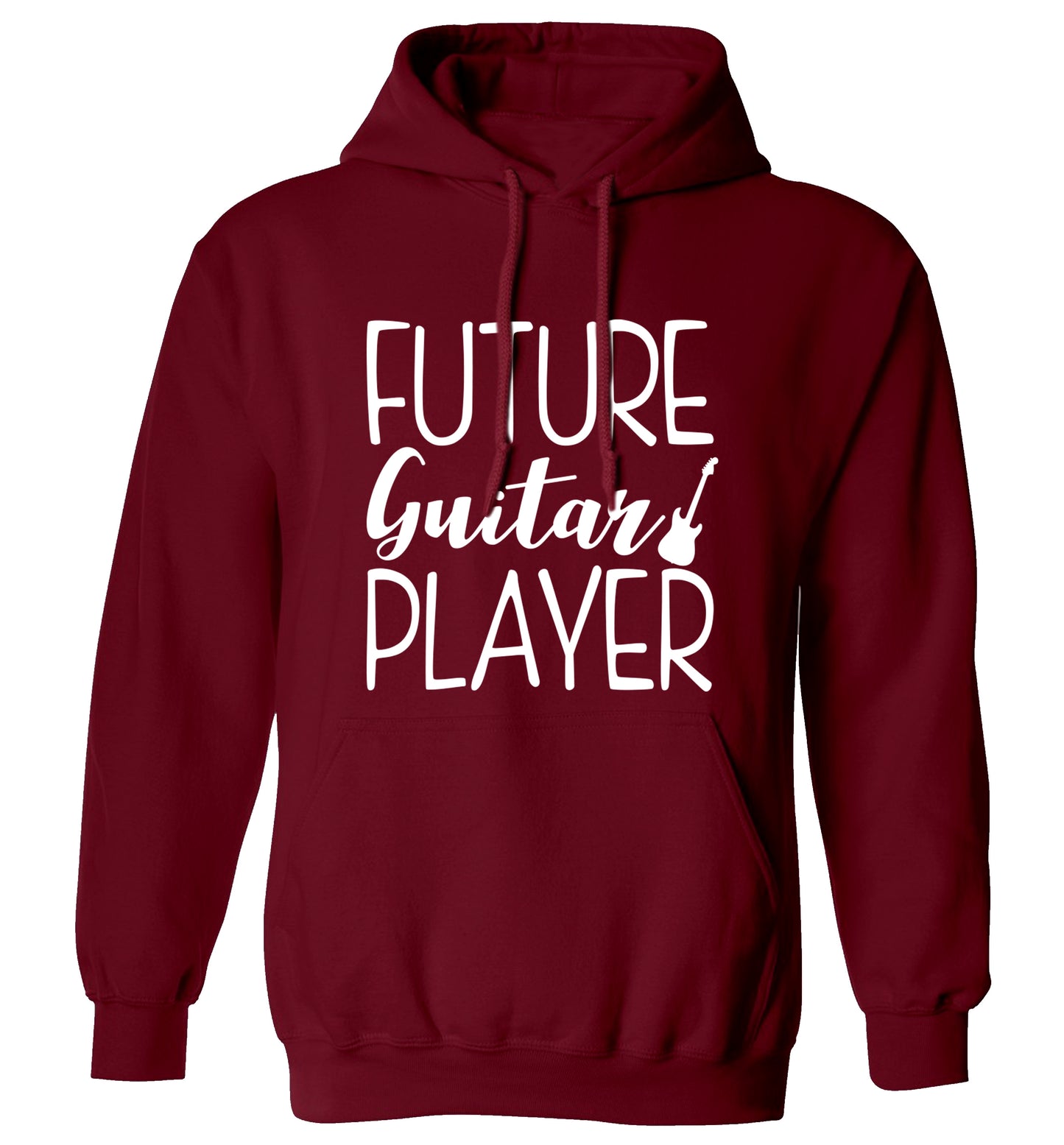 Future guitar player adults unisex maroon hoodie 2XL