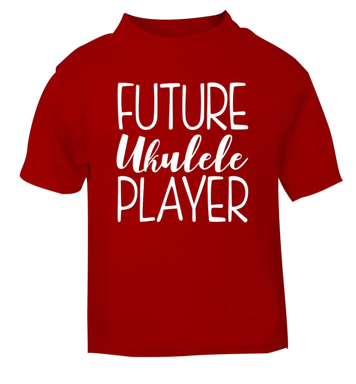 Future ukulele player red Baby Toddler Tshirt 2 Years