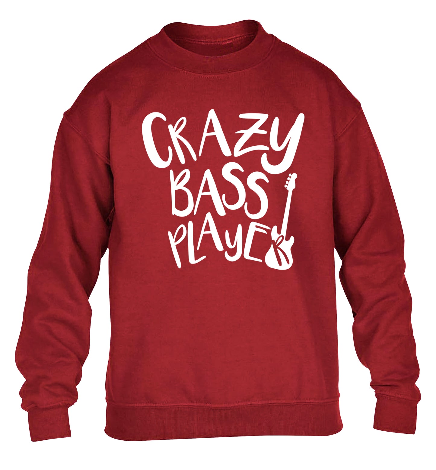Crazy bass player children's grey sweater 12-14 Years