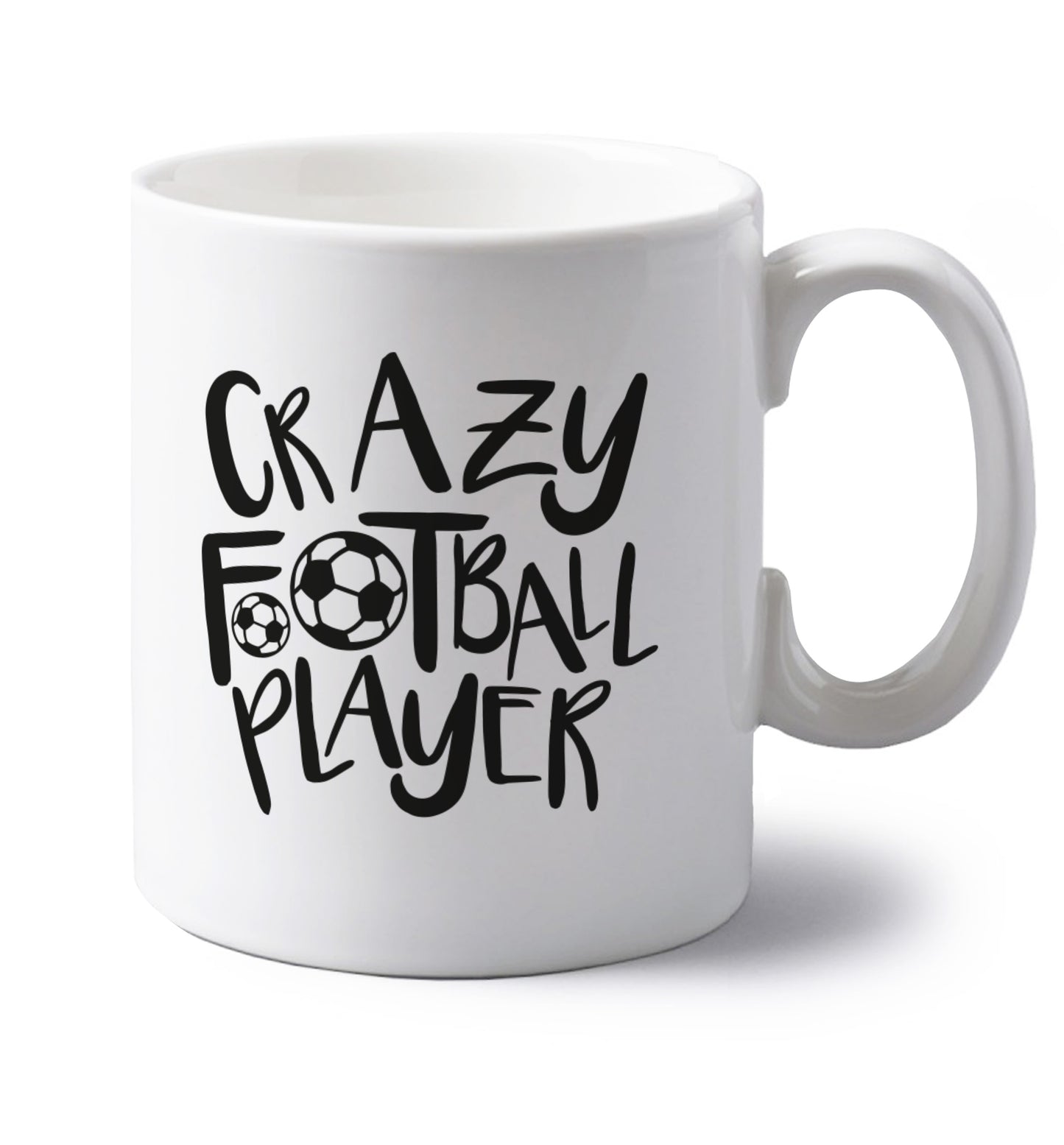Crazy football player left handed white ceramic mug