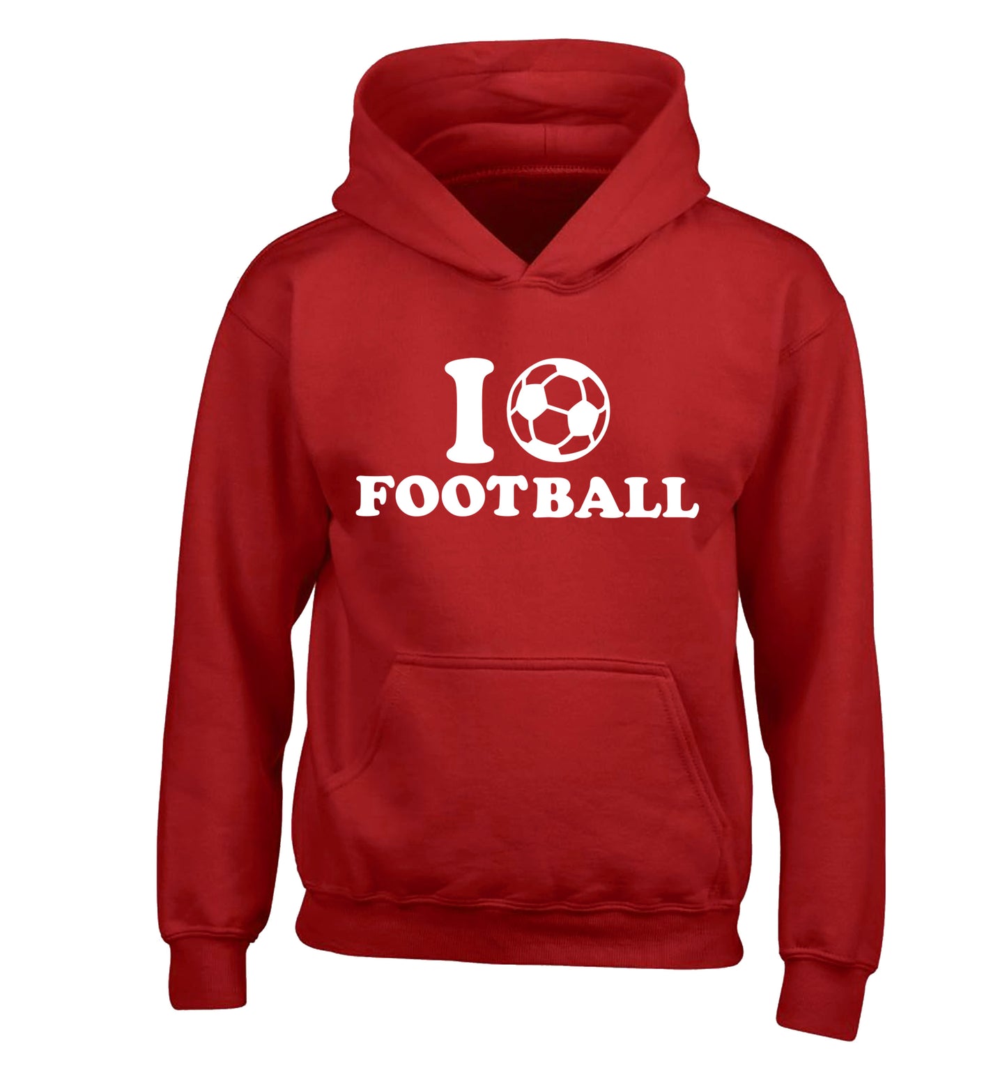 I love football children's red hoodie 12-14 Years