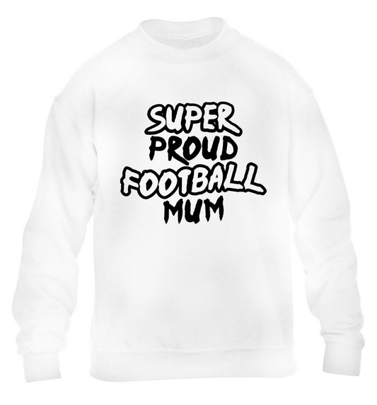 Super proud football mum children's white sweater 12-14 Years
