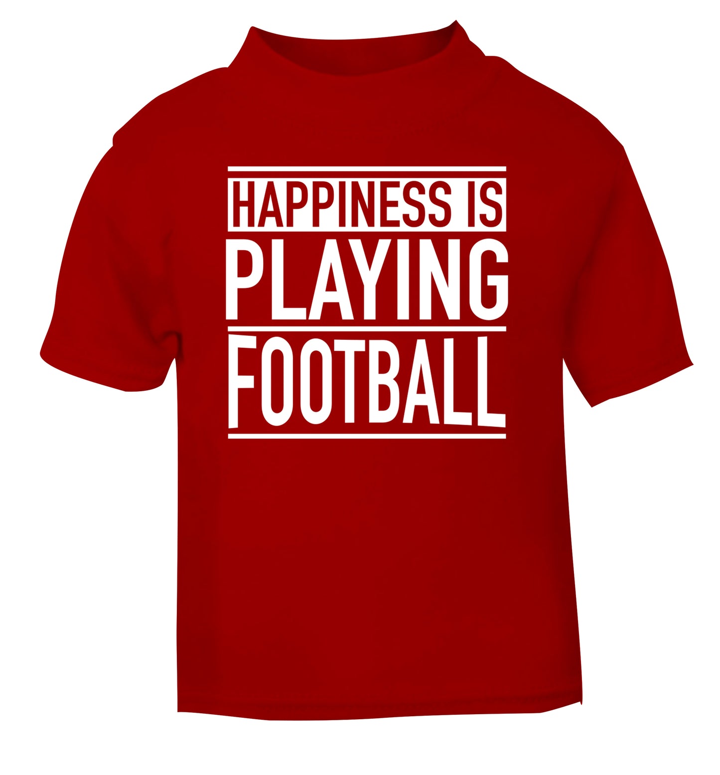 Happiness is playing football red Baby Toddler Tshirt 2 Years