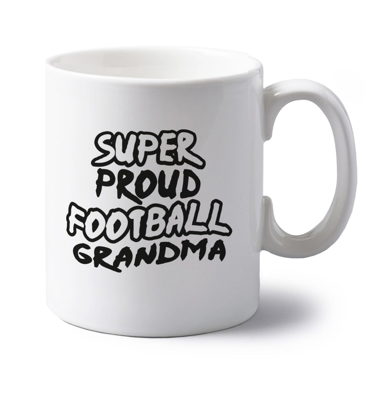 Super proud football grandma left handed white ceramic mug