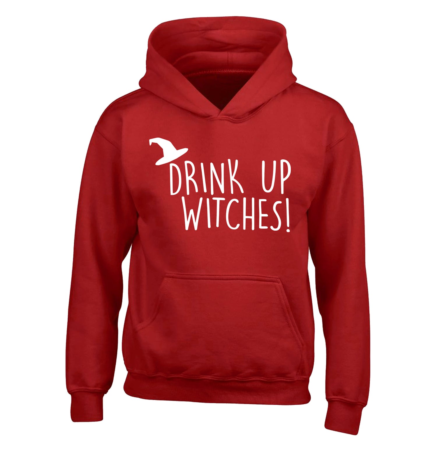 Drink up witches children's red hoodie 12-14 Years