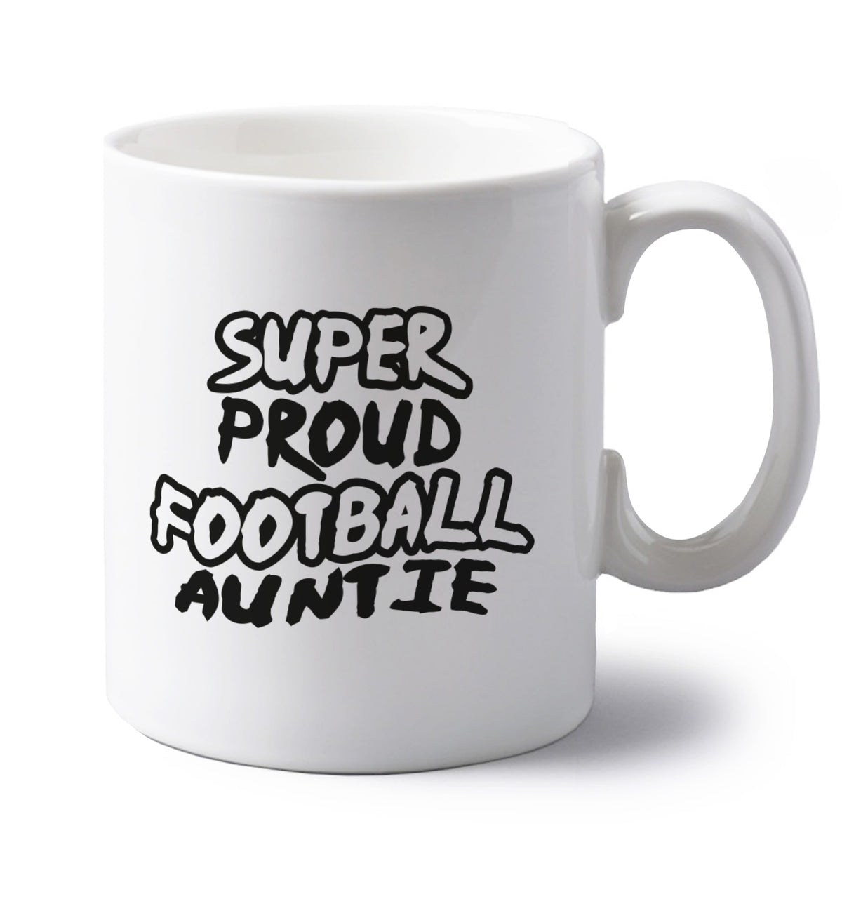 Super proud football auntie left handed white ceramic mug