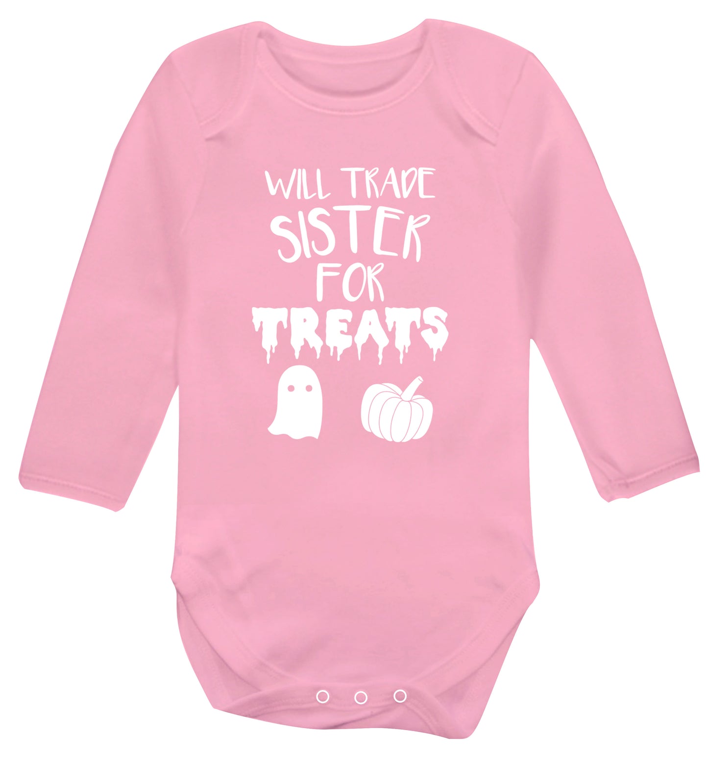 Will trade sister for sweets Baby Vest long sleeved pale pink 6-12 months