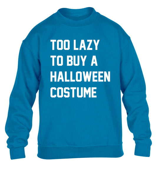 Too lazy to buy a halloween costume children's blue sweater 12-14 Years