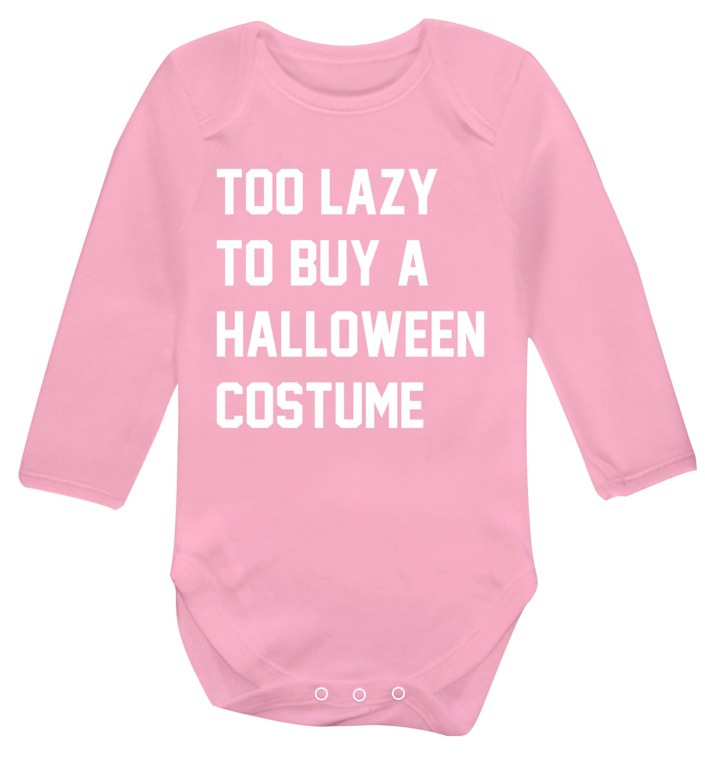 Too lazy to buy a halloween costume Baby Vest long sleeved pale pink 6-12 months