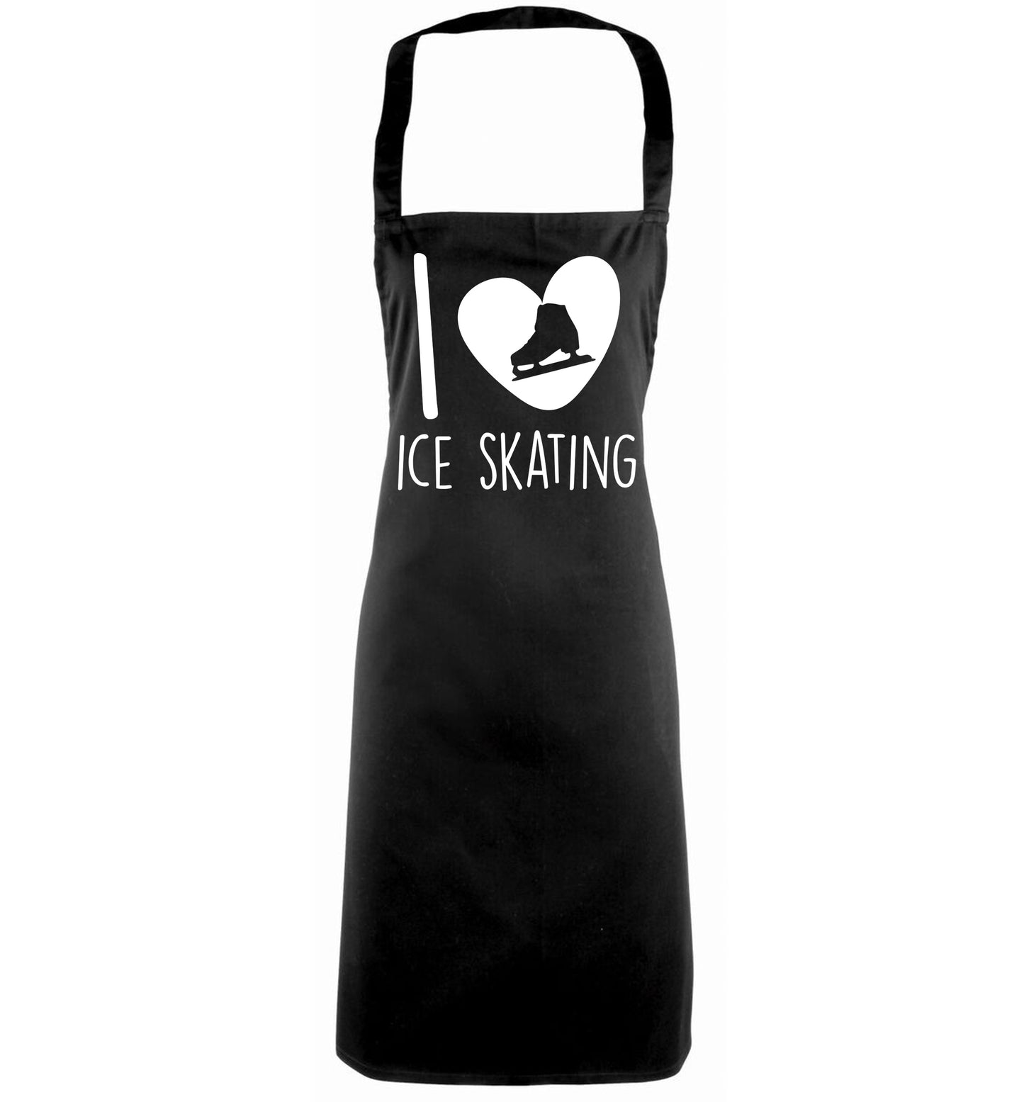 I love ice skating black apron