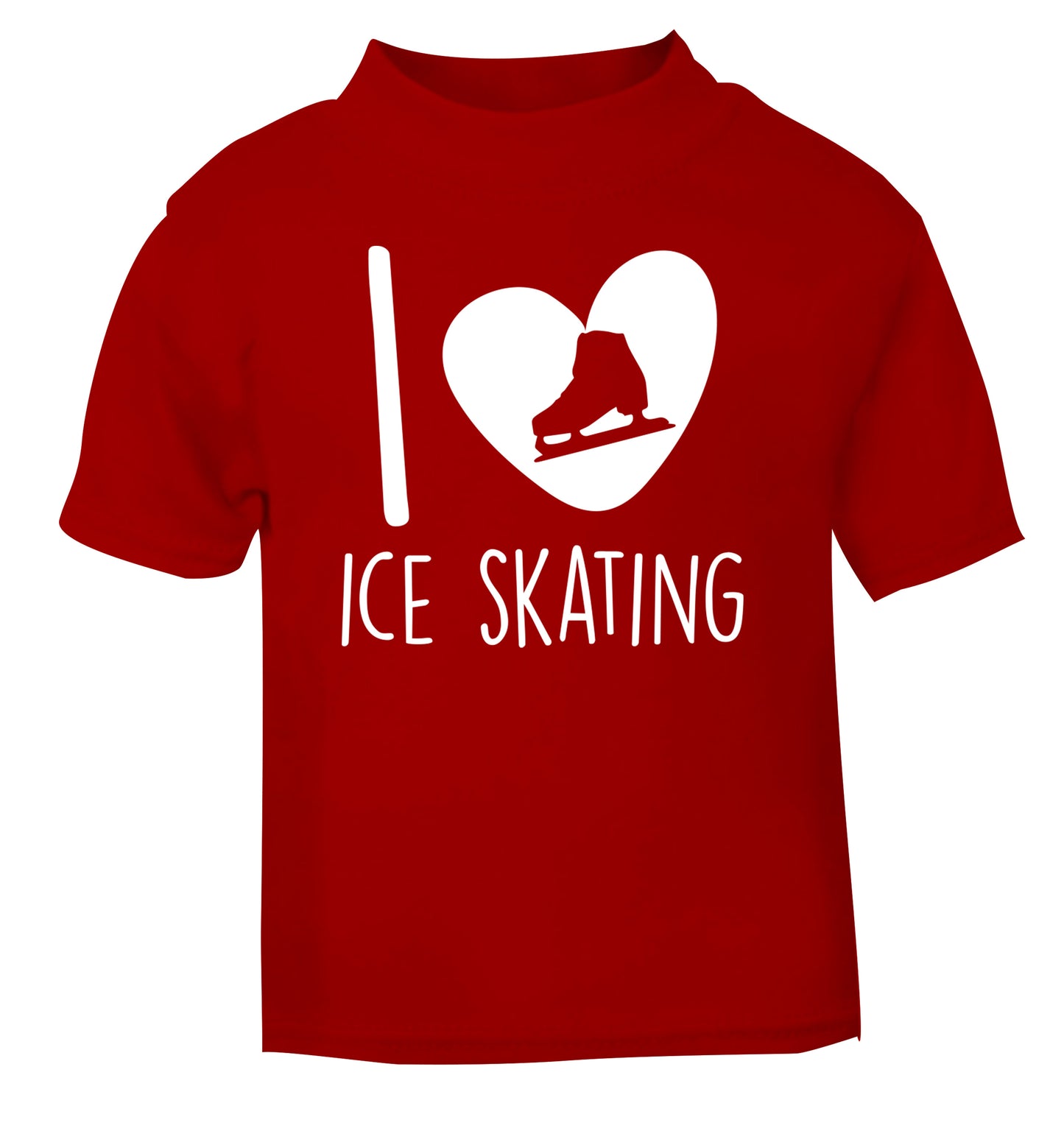 I love ice skating red Baby Toddler Tshirt 2 Years