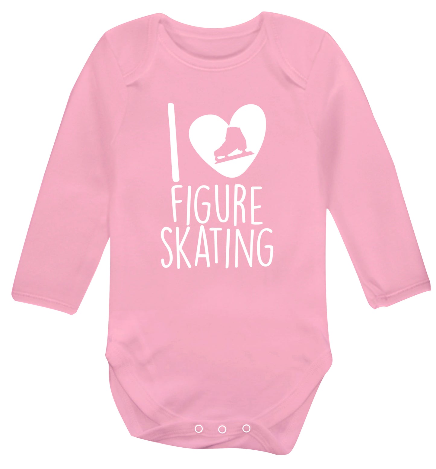 I love figure skating Baby Vest long sleeved pale pink 6-12 months
