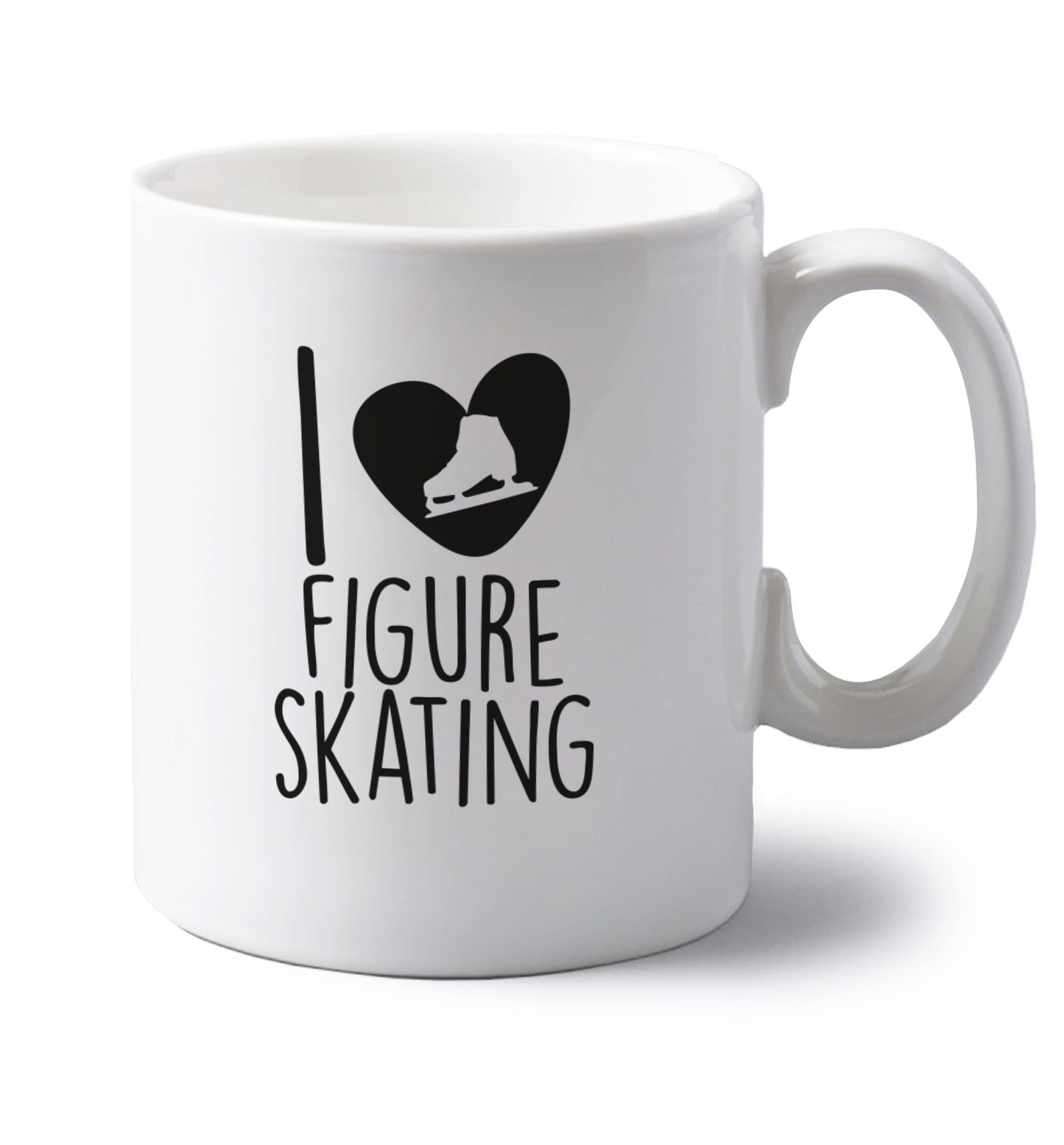I love figure skating left handed white ceramic mug