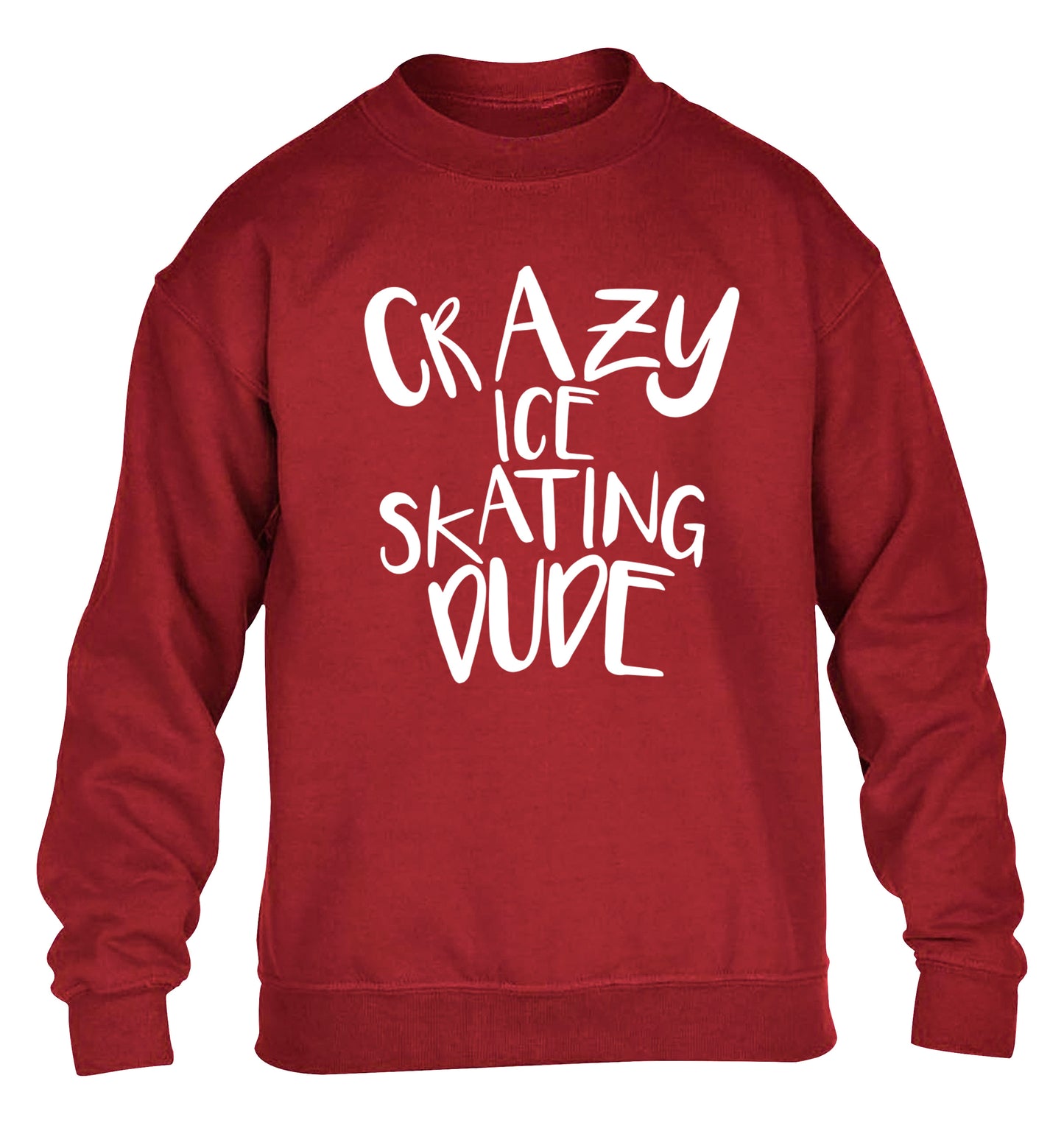 Crazy ice skating dude children's grey sweater 12-14 Years