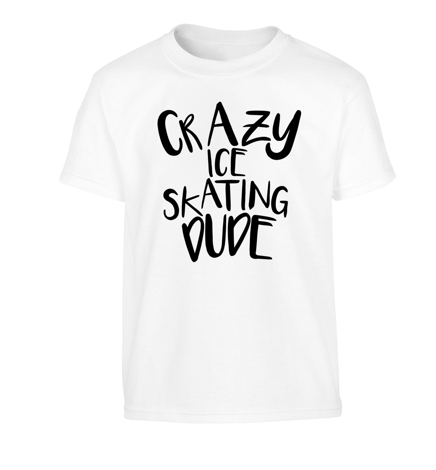 Crazy ice skating dude Children's white Tshirt 12-14 Years