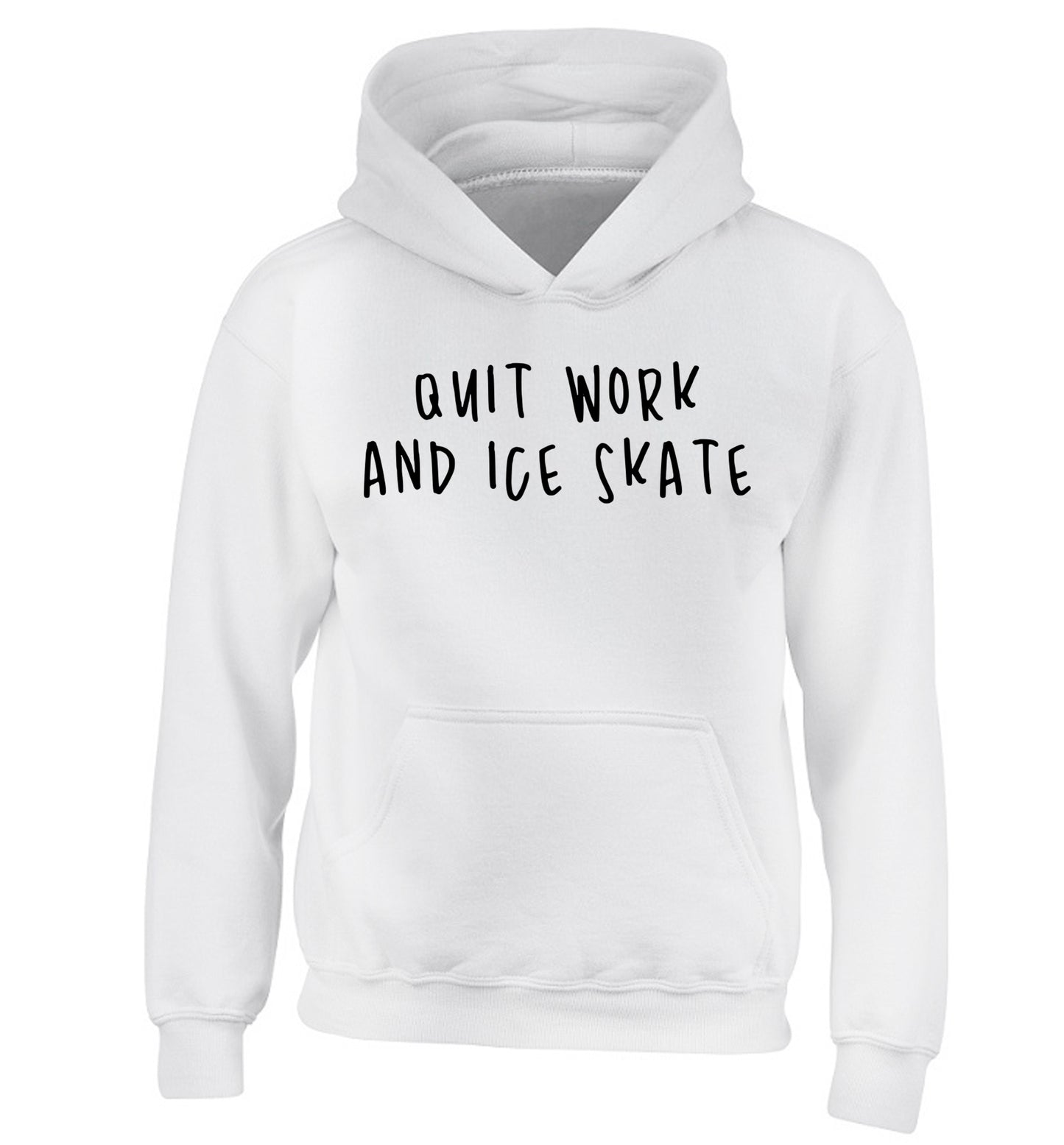 Quit work ice skate children's white hoodie 12-14 Years