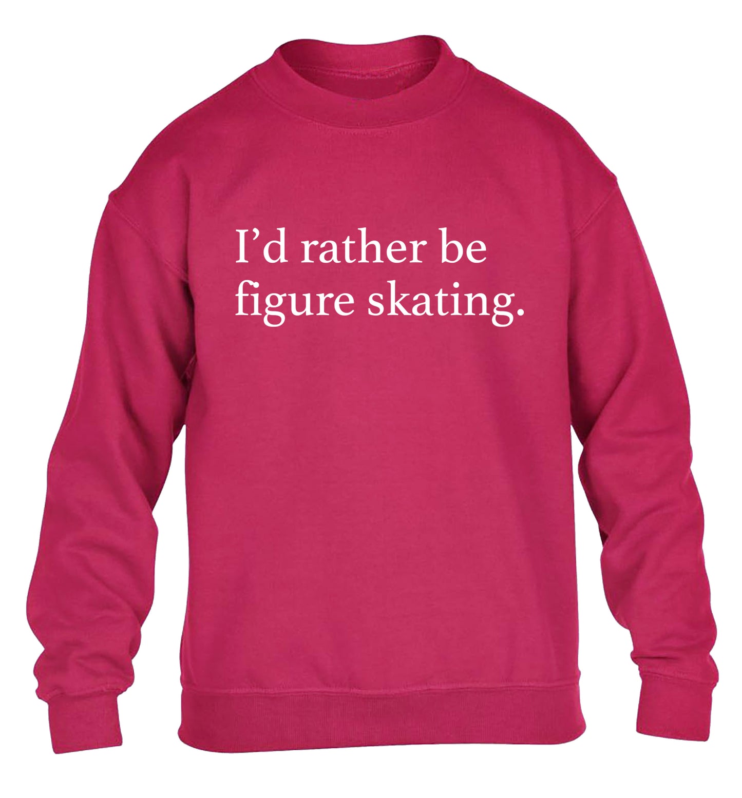 I'd rather be figure skating children's pink sweater 12-14 Years