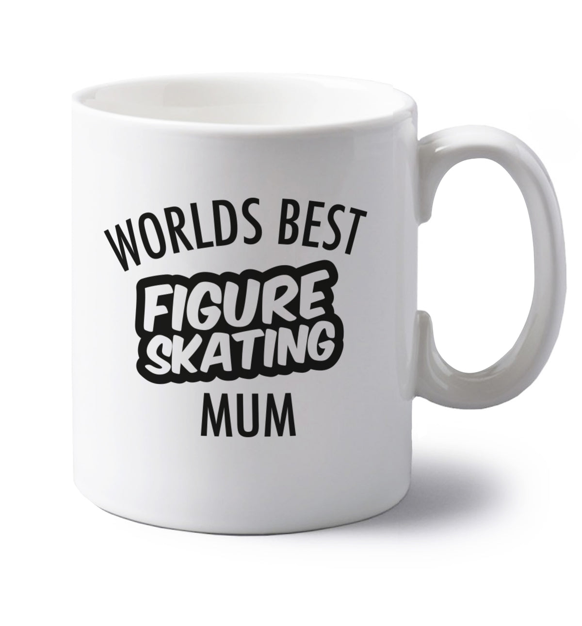 Worlds best figure skating mum left handed white ceramic mug