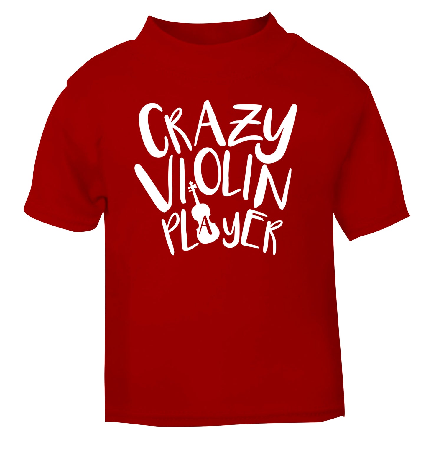 Crazy Violin Player red Baby Toddler Tshirt 2 Years