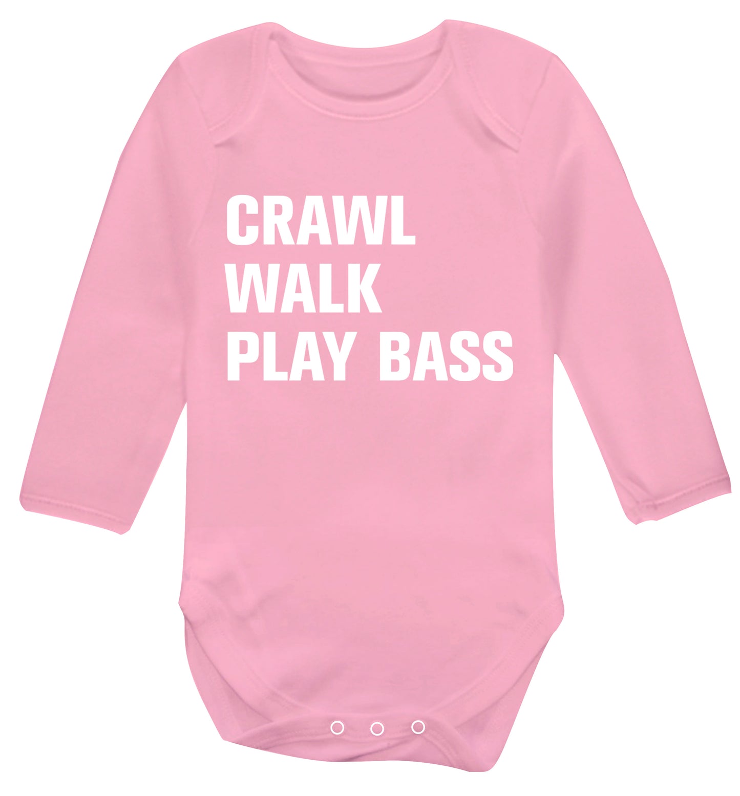 Crawl Walk Play Bass Baby Vest long sleeved pale pink 6-12 months
