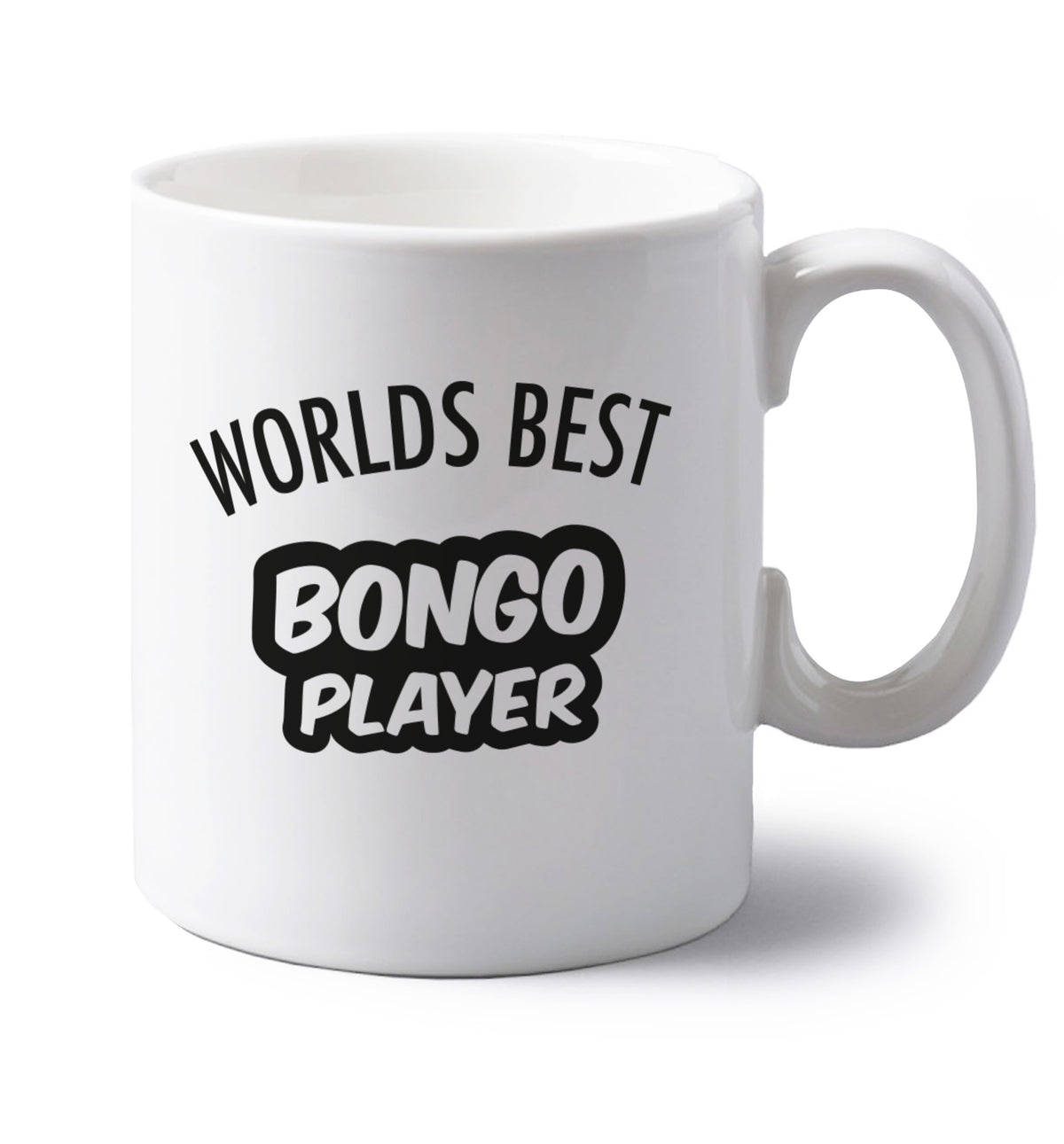 Worlds best bongo player left handed white ceramic mug