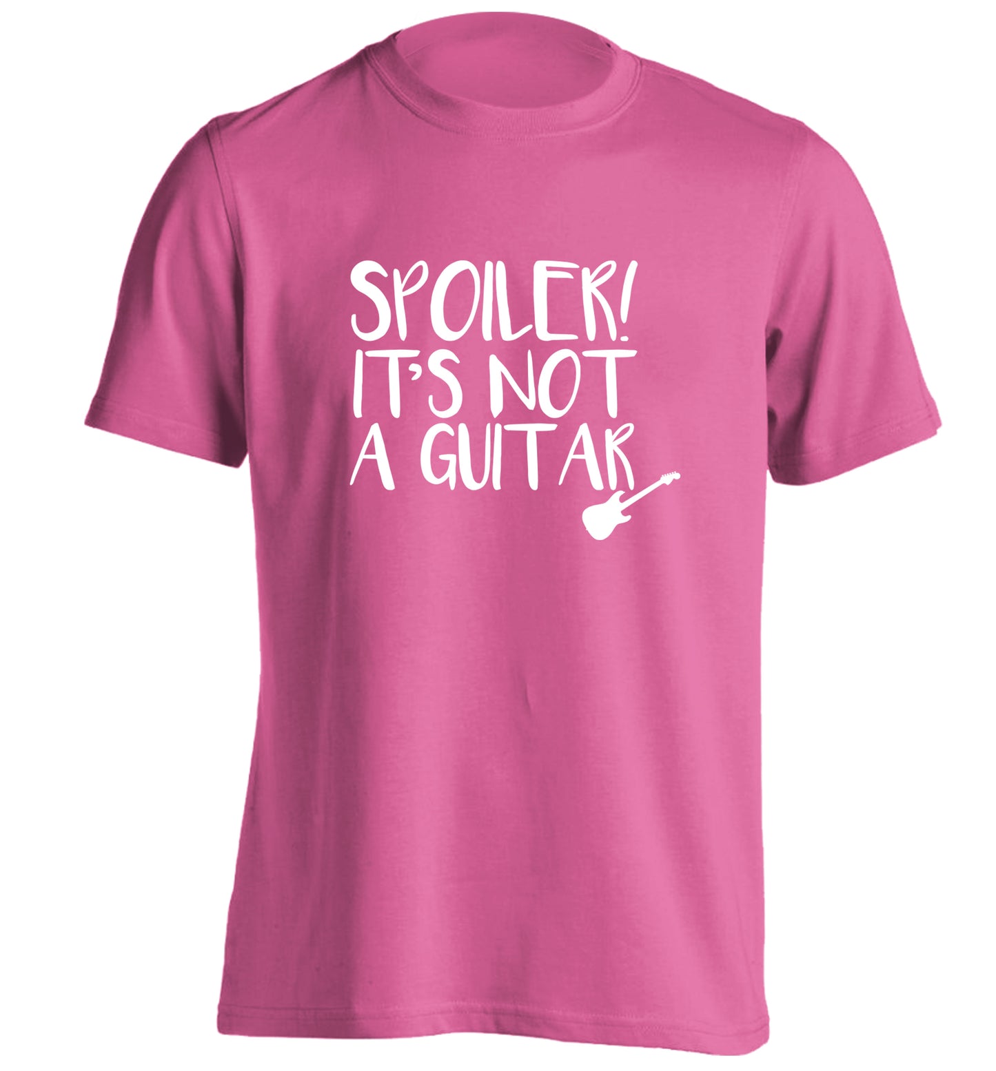 Spoiler it's not a guitar adults unisex pink Tshirt 2XL