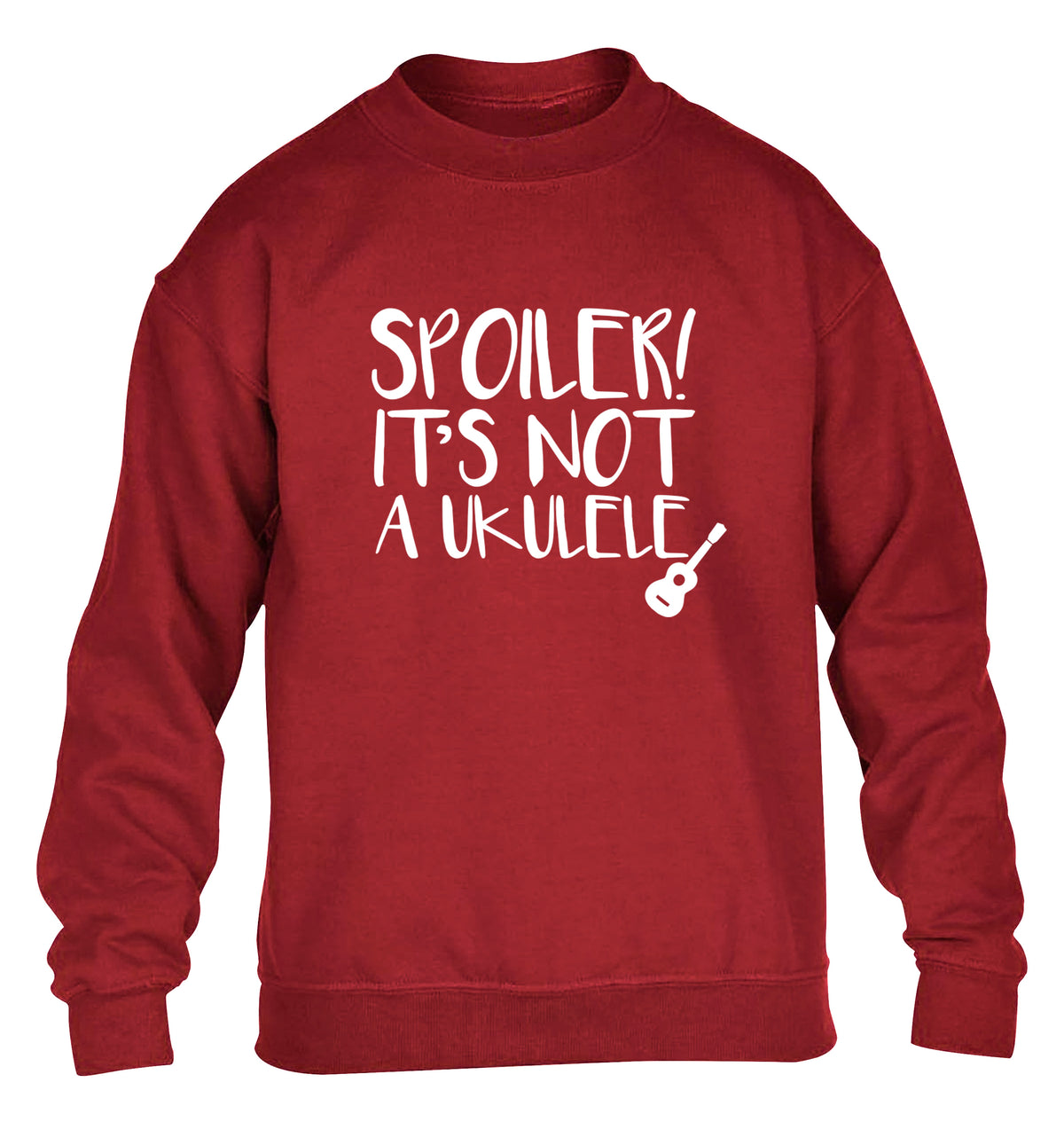 Spoiler it's not a ukulele children's grey sweater 12-13 Years