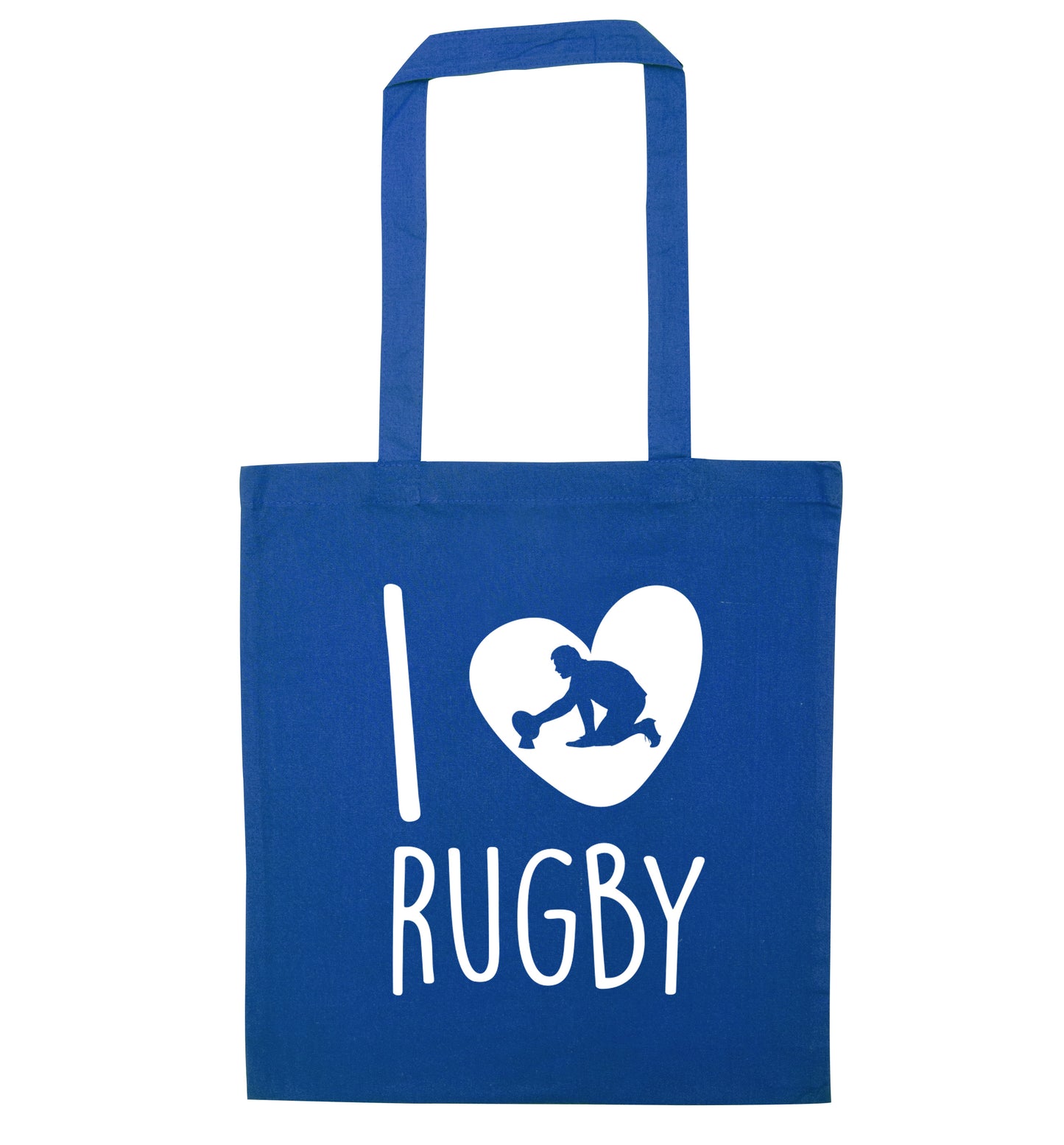 I love rugby blue tote bag