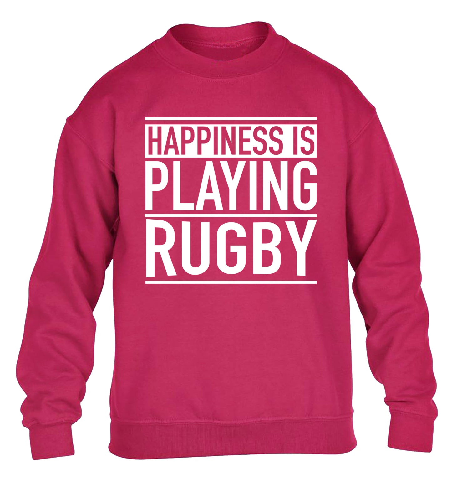 Happiness is playing rugby children's pink sweater 12-13 Years