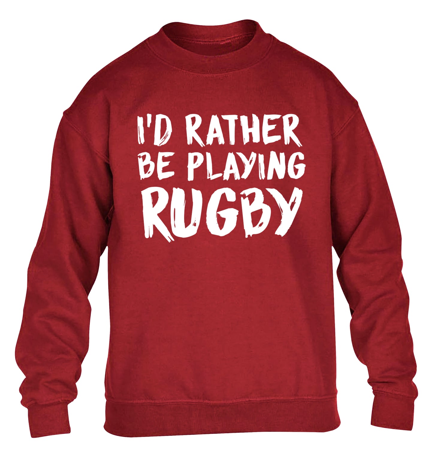 I'd rather be playing rugby children's grey sweater 12-13 Years