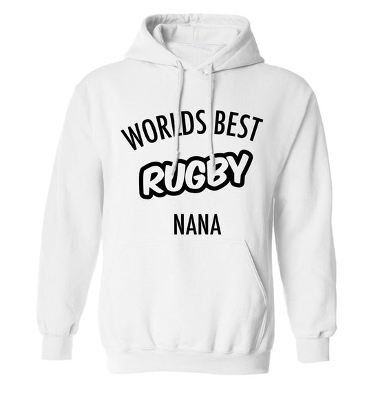 Worlds Best Rugby Grandma adults unisex white hoodie 2XL