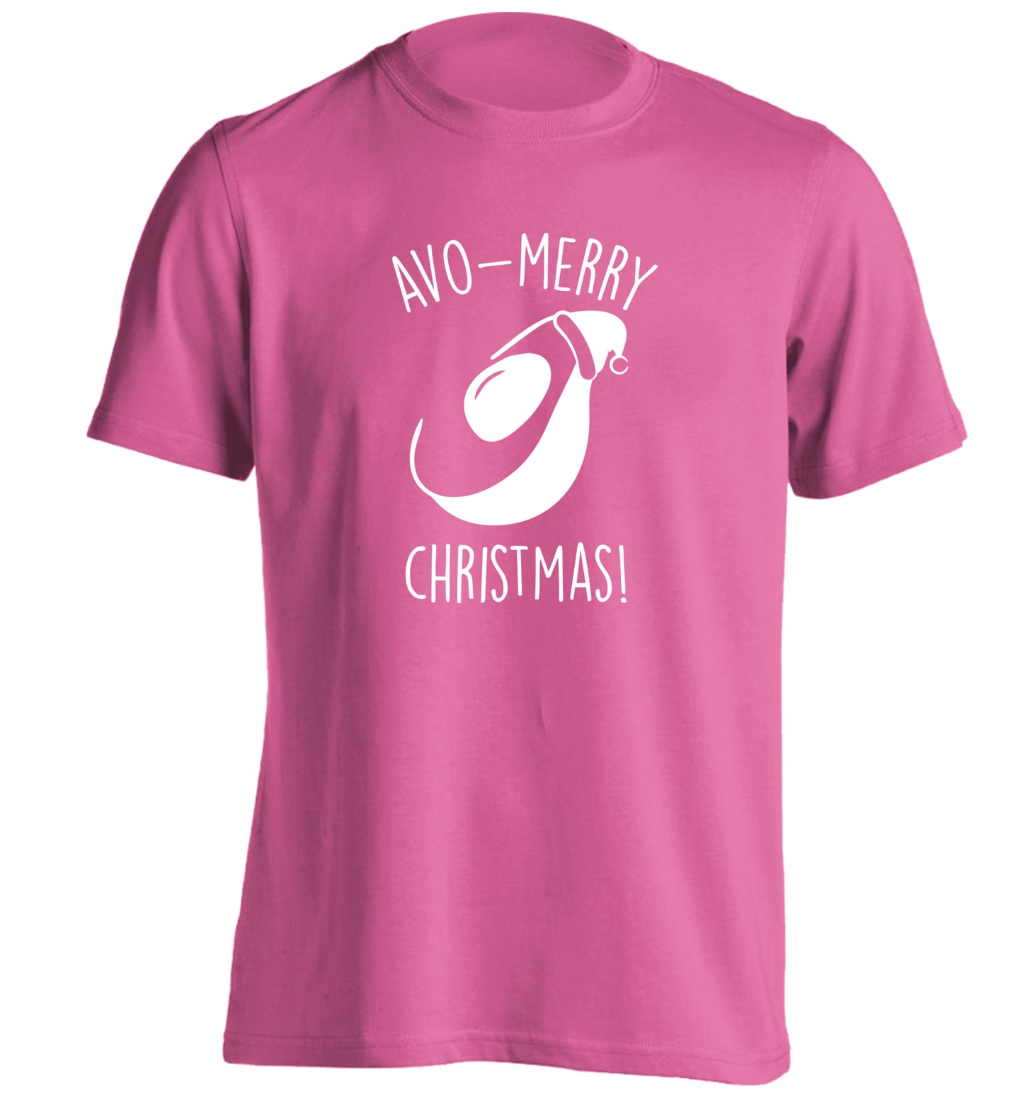 Avo-Merry Christmas adults unisex pink Tshirt 2XL