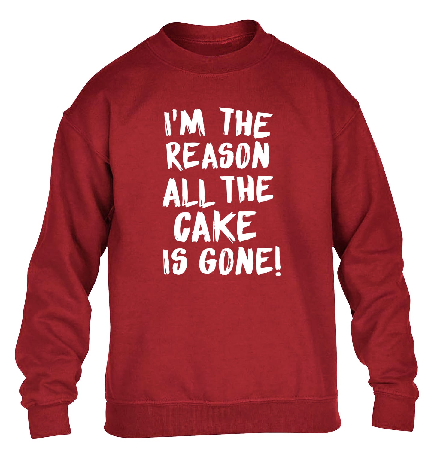 I'm the reason all the cake is gone children's grey sweater 12-13 Years