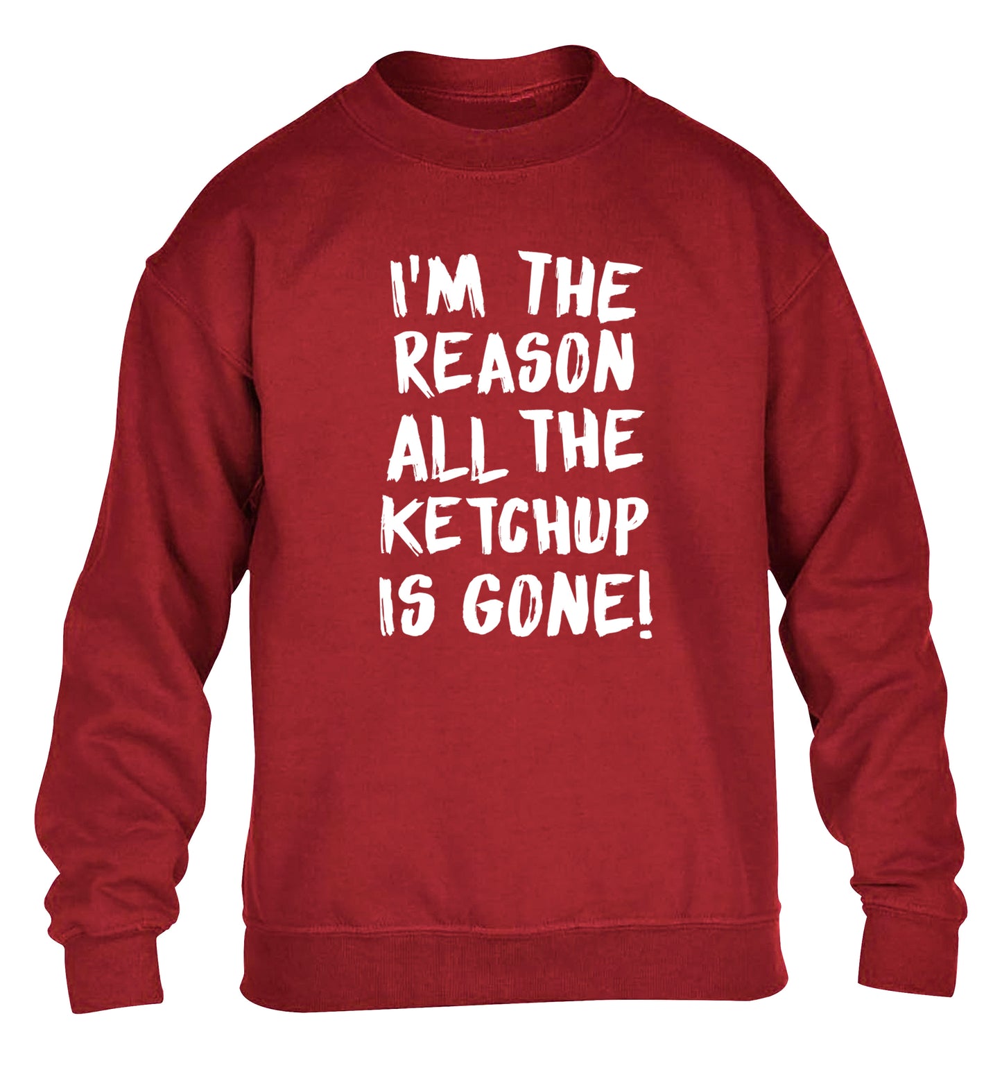 I'm the reason why all the ketchup is gone children's grey sweater 12-13 Years