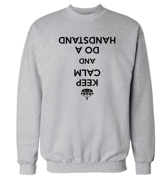 Keep calm and do a handstand Adult's unisex grey Sweater 2XL
