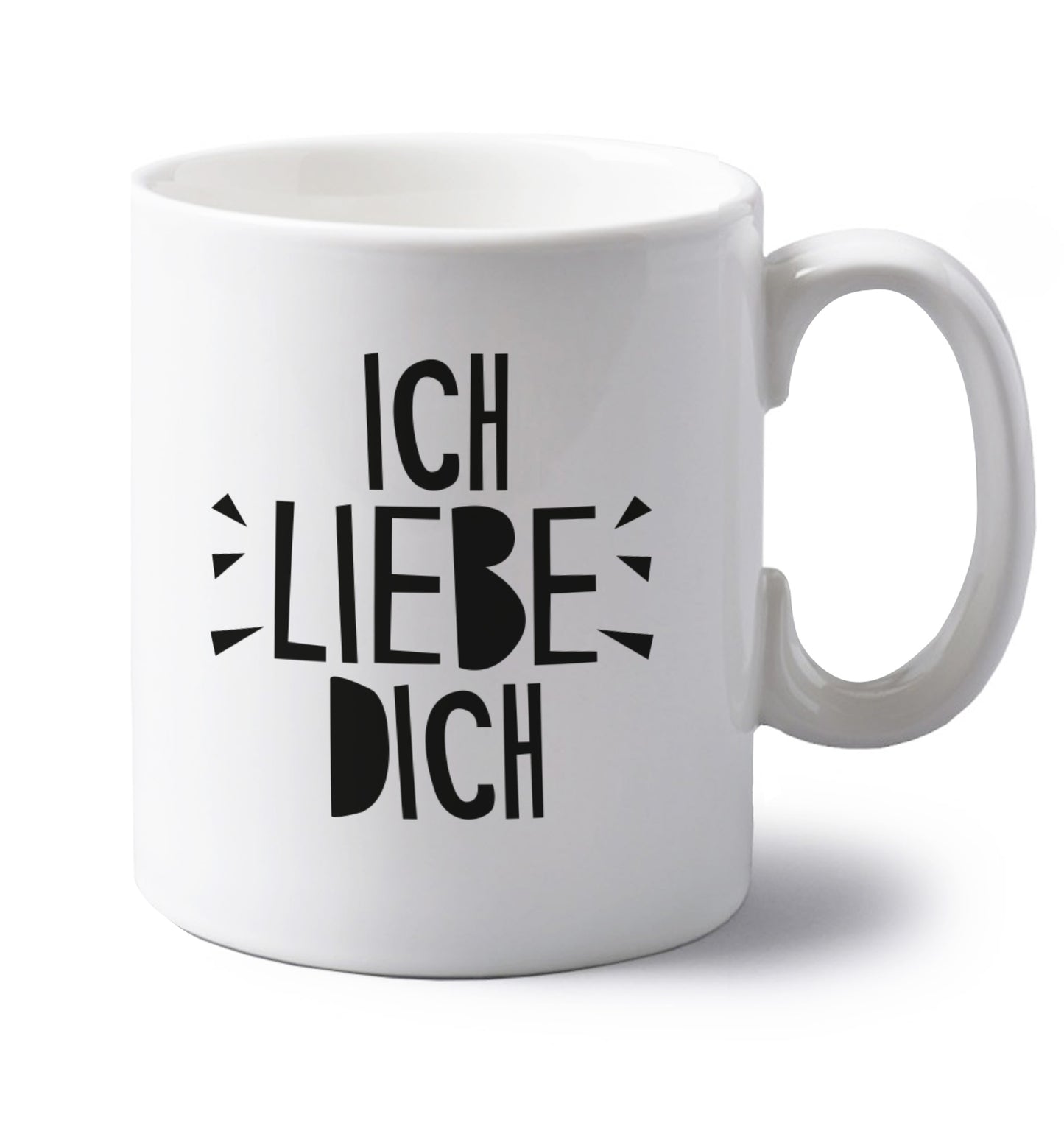 Ich liebe dich - I love you left handed white ceramic mug