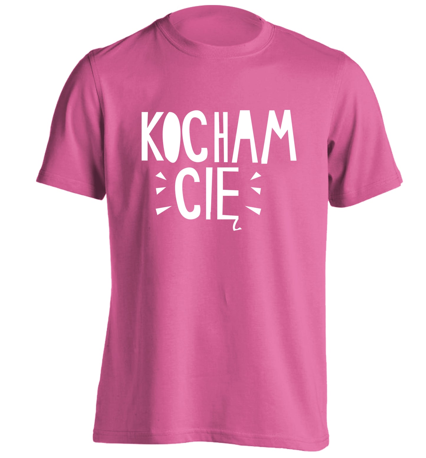 Kocham ci_ - I love you adults unisex pink Tshirt 2XL