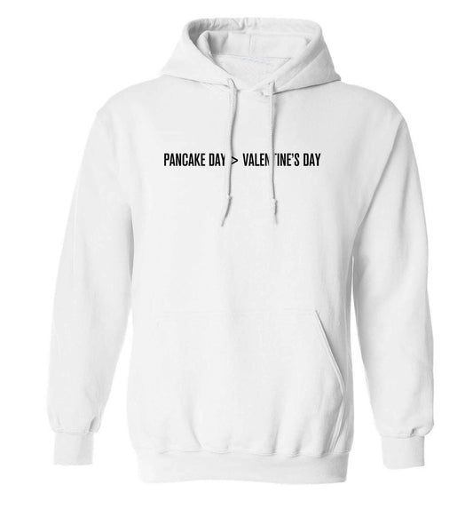 Pancake day > valentines day adults unisex white hoodie 2XL
