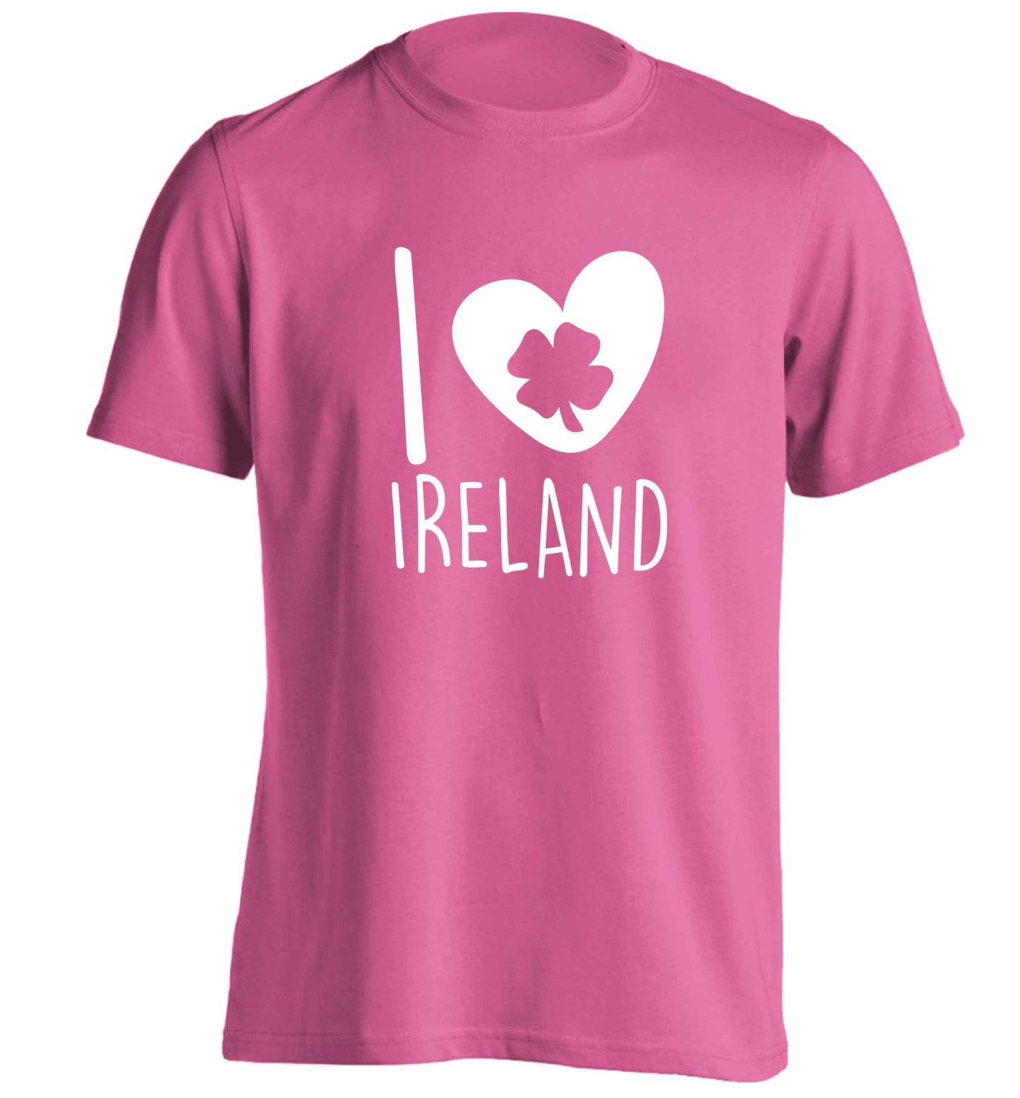 I love Ireland adults unisex pink Tshirt 2XL