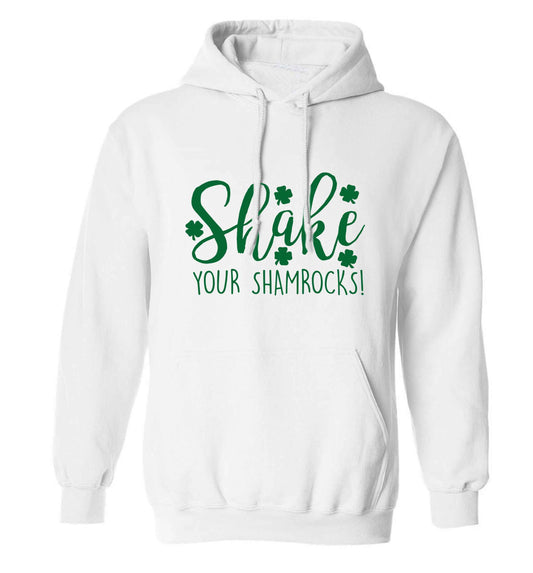 Shake your shamrocks adults unisex white hoodie 2XL
