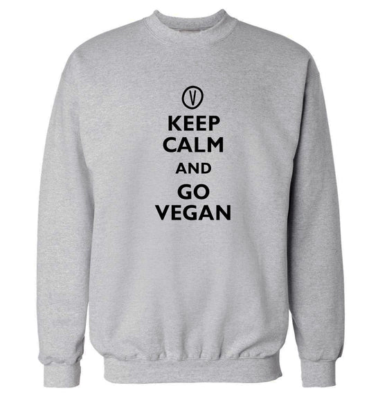 Keep calm and go vegan Adult's unisex grey Sweater 2XL